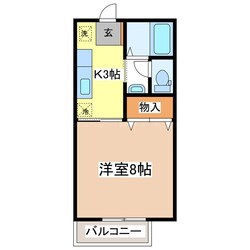 カレッジハイツ三輪の物件間取画像